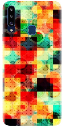 Husa din silicon compatibila cu Samsung Galaxy A20s - model Colorful Abstract 