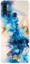 Husa din silicon compatibila cu Samsung Galaxy A20s - model Ink Flowers 