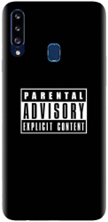 Husa din silicon compatibila cu Samsung Galaxy A20s - model Parental Advisory 