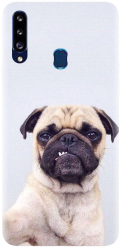 Husa din silicon compatibila cu Samsung Galaxy A20s - model Simple Pug Selfie 