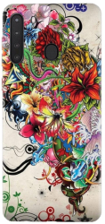 Husa din silicon compatibila cu Samsung Galaxy A21 - model Abstract Flowers 