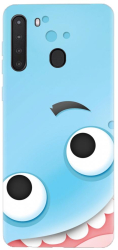 Husa din silicon compatibila cu Samsung Galaxy A21 - model Cute Blue 