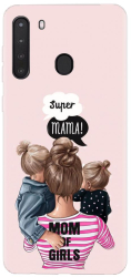 Husa din silicon compatibila cu Samsung Galaxy A21 - model Mama de fete 