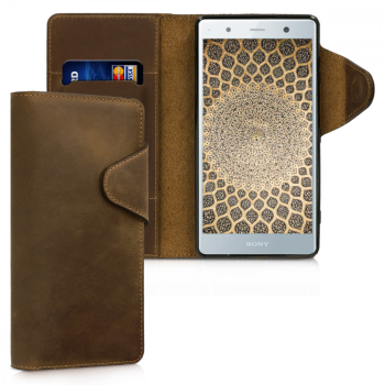 Husa pentru Sony Xperia XZ2 Premium Piele naturala Maro 45007.05 