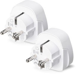 Set 2 Adaptoare universale de calatorie Kwmobile Alb Plastic 41939.02