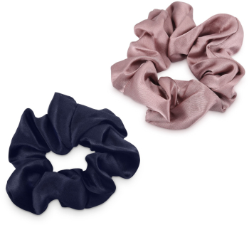 Set 2 Elastice pentru par din 100 matase elastica Navaris Albastru / Roz 50258.02.10 