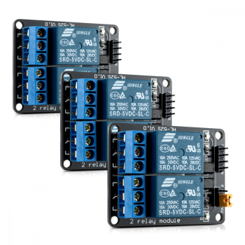 Set 3 Module releu cu 2 canale pentru Arduino Raspberry Pi Kwmobile Multicolor Componente electronice 38813 