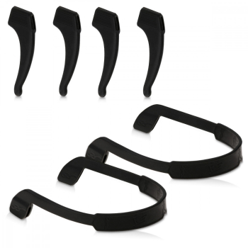 Set 8 Terminale si 2 Curele pentru ochelari Kwmobile Negru Silicon 51738.01 