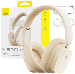 Casti Over the Ear Baseus Bowie H1i Wireless Bluetooth 5.3 ANC 3D Spatial Audio Autonomie 100 ore Alb 