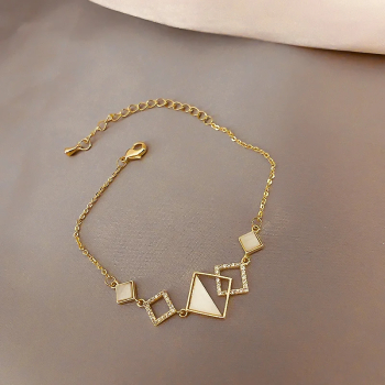 Bratara Hovanci din alama placata cu aur 18K culoare alb model WMSL0075 