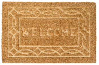 Covoras natur cu model si mesaj pentru usa intrare 60x40 cm 