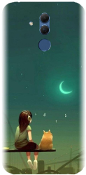 Husa din silicon compatibila cu Huawei Mate 20 Lite - model Cat And Girl 