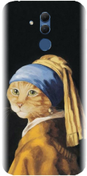 Husa din silicon compatibila cu Huawei Mate 20 Lite - model Cat With A Pearl Earring 
