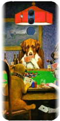 Husa din silicon compatibila cu Huawei Mate 20 Lite - model Dogs Playing Poker 