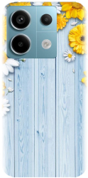 Husa din silicon compatibila cu Xiaomi Redmi Note 13 Pro 5G - model Sunflower On Blue Wood 