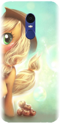 Husa din silicon compatibila cu Xiaomi Redmi Note 4X - model Cute pony AppleJack 