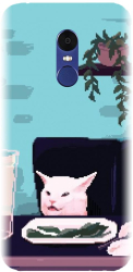 Husa din silicon compatibila cu Xiaomi Redmi Note 4X - model Pixel Art Cat Meme 