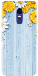 Husa din silicon compatibila cu Xiaomi Redmi Note 4X - model Sunflower On Blue Wood 