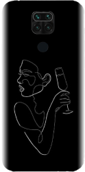 Husa din silicon compatibila cu Xiaomi Redmi Note 9 - model Line Art Champagne 