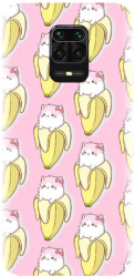 Husa din silicon compatibila cu Xiaomi Redmi Note 9s - model Banana Cats 