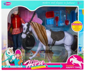 Papusa cu figurina calut si accesorii 