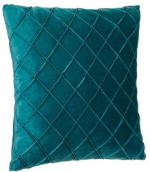 Perna decor aspect catifelat cu model inchidere cu fermoar husa detasabila 45x45 cm albastra