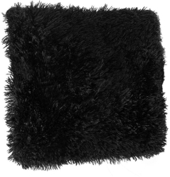 Perna neagra pufoasa aspect blana artificiala cu doua fete cu fermoar 50x50 cm 