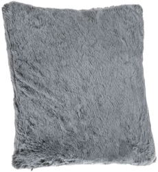 Perna pufoasa blana artificiala husa detasabila cu fermoar 40x40 cm gri 