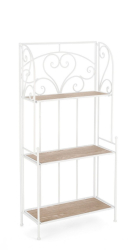 Raft 3 polite otel alb mdf natur Guenda 60x28x127 cm 
