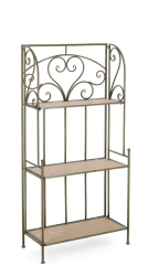 Raft 3 polite otel verde mdf natur Guenda 60x28x127 cm 
