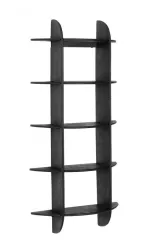 Raft 5 polite lemn negru Westwood 70x22x160 cm 