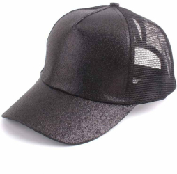 Sapca trucker MBrands de dama cu sclipici Negru 