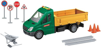 Set 13 piese camion cu remorca si indicatoare trafic 33x13x18 cm 