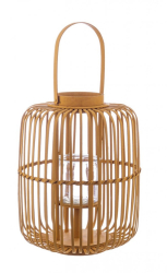 Set 2 felinare bambus portocaliu Brielle 34x42.5 cm 