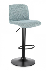 Set 2 scaune bar otel negru textil albastru Rafael 41x46x86/107 cm 