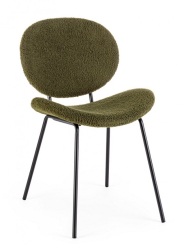 Set 2 scaune otel negru textil verde Maddie 52x59.5x79.5 cm 