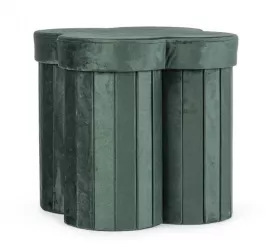 Taburet catifea verde Jocelyn 40x40x40 cm 