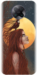 Husa din silicon compatibila cu Xiaomi Redmi K30 Pro - model Fantasy Wolf Woman 