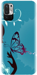 Husa din silicon compatibila cu Xiaomi Redmi Note 10 5G - model Blue Butterfly 
