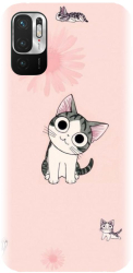 Husa din silicon compatibila cu Xiaomi Redmi Note 10 5G - model Cute cat 