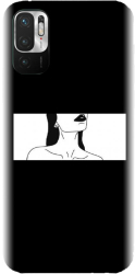 Husa din silicon compatibila cu Xiaomi Redmi Note 10 5G - model Line Art Buze Negre 