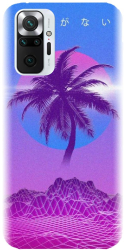 Husa din silicon compatibila cu Xiaomi Redmi Note 10 Pro Max - model Vaporwave Palm 