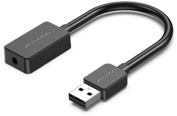 Placi de sunet Vention 1-port USB External Sound Card 0.15M negru 