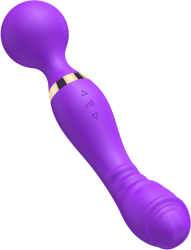 Vibrator pentru punctul G si clitoris VibeControl PassionPulse Stimulare dubla Silicon Impermeabil Violet 22x3 7 cm 