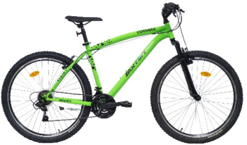 Bicicleta baieti MTB 27.5 cadru otel 21 viteze Shimano TY21 V-brakes Verde Negru 