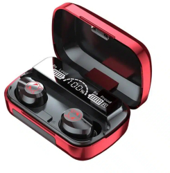 Casti Bluetooth Wireless iQuality® Buds M23 Piano Red cu Baterie 1200mAh Mod Joc and Muzica IPX67 Control TOUCH Mirror. 