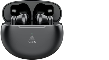 Casti Bluetooth Wireless iQuality® EarPods J56 Activare Vocala Microfon HD Control TOUCH Handsfree Music Mode Negru Mat