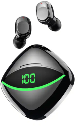 Casti Bluetooth Wireless iQuality® Y-One Alien Black Bluetooth 5.3 cu Noise Cancelling Codec AAC HD Stereo microfon pentru sala con 