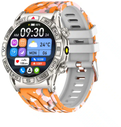 Ceas Smartwatch Barbati Rezistent la Apa iQuality® Mililtary Watch Orange 1ATM 