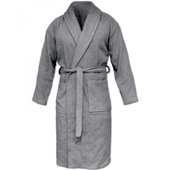 Halat de baie unisex Homelevel S Gri Bumbac organic 54845.22.1